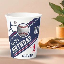Baseball-Ball-Spieler als Geburtstagsparty Pappbecher