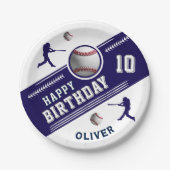 Baseball-Ball-Spieler als Geburtstagsparty Pappteller (Vorderseite)