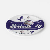 Baseball-Ball-Spieler als Geburtstagsparty Pappteller (Schrägansicht)