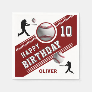Baseball-Ball-Spieler als Geburtstagsparty Serviette