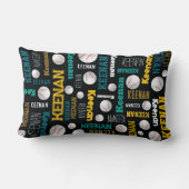 Baseball-Ball-Sport aquamarines Weißgold Keenan Lendenkissen (Rückseite)