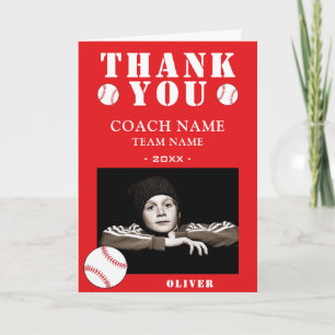 Baseball Ball Sport Foto Coach  Dankeskarte
