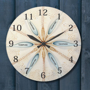 Baseball Ball Sportdesign Modern Monogram Große Wanduhr