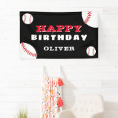 Baseball Ball Sports Black Kindergeburtstag Party Banner (Insitu)