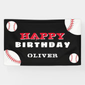 Baseball Ball Sports Black Kindergeburtstag Party Banner (Horizontal)