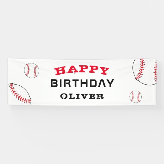 Baseball Ball Sports Kindergeburtstag Party Banner (Horizontal)