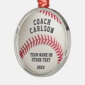 Baseball-Ball-Stitching Personalisiert Ornament Aus Metall (Links)