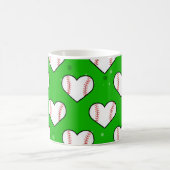 Baseball-Ball-Textur in Herzform - Muster Kaffeetasse (Mittel)