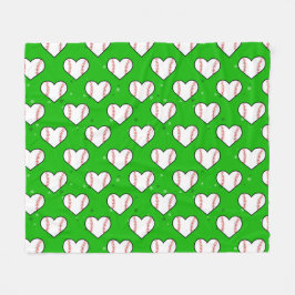 Baseball Ball Texture In Heart Shape - Pattern  Fleecedecke