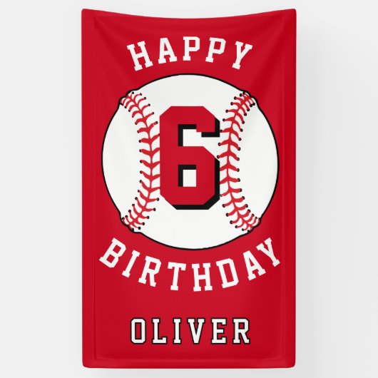 Baseball Ball Themed Kindergeburtstag Party Banner (Vertikal)