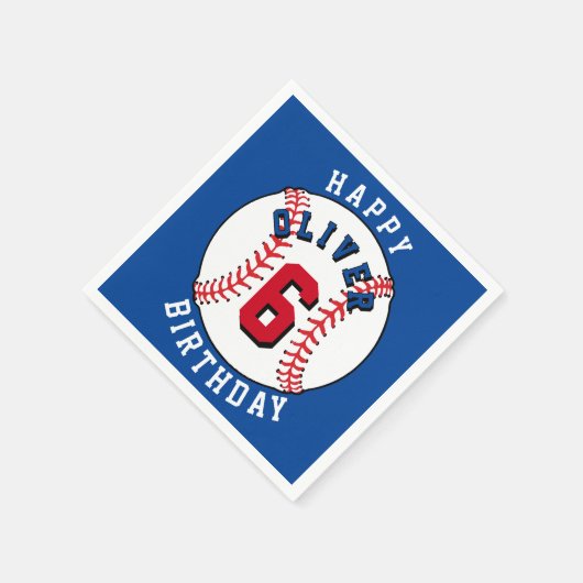 Baseball Ball Themed Kindergeburtstag Party Serviette (Ecke)