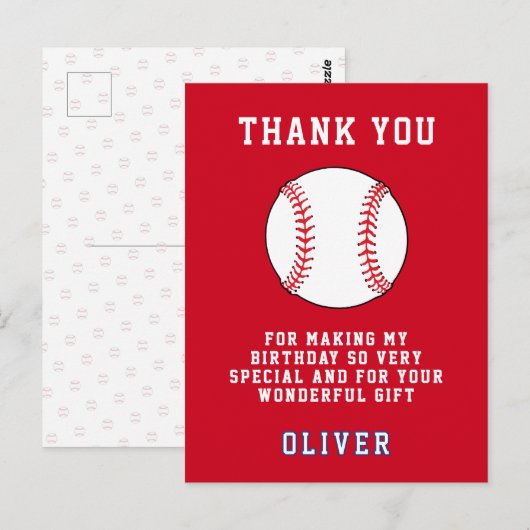 Baseball Ball Themed Kindergeburtstag Party Vielen Postkarte (Vorne/Hinten)
