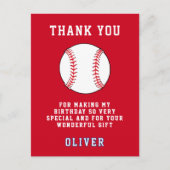 Baseball Ball Themed Kindergeburtstag Party Vielen Postkarte (Vorderseite)