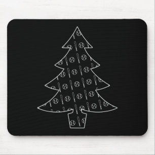 Baseball Ball und Bat Collage Sportweihnachtsfest Mousepad