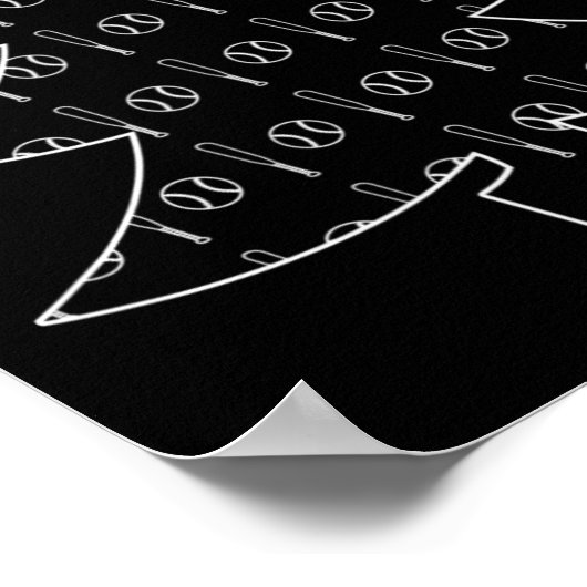 Baseball Ball und Bat Collage Sportweihnachtsfest Poster (Ecke)