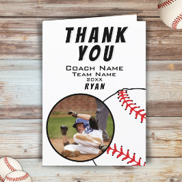 Baseball Ball Vielen Dank Coach Foto-Karte Dankeskarte