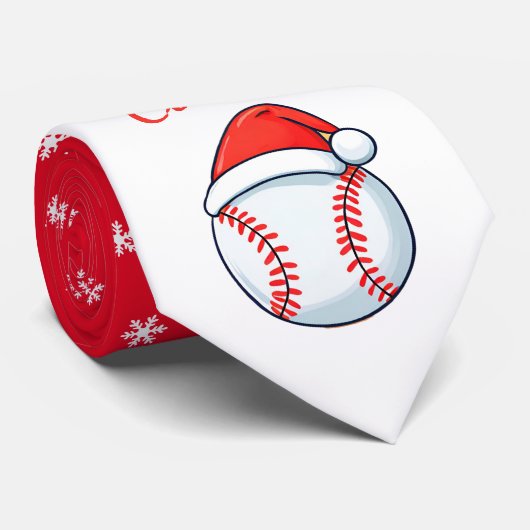 Baseball Ball Weihnachtsmannmütze Coach Weihnachte Krawatte (Gerollt)