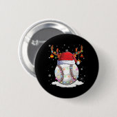 Baseball Ball Weihnachtsmannmütze Rentier Weihnach Button (Vorne & Hinten)