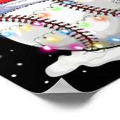 Baseball Ball Weihnachtsmannmütze Rentier Weihnach Poster (Ecke)