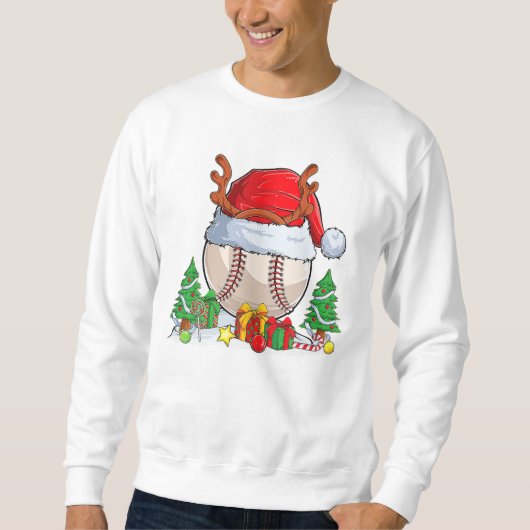 Baseball-Ball-Weihnachtsmannmütze Sweatshirt (Vorderseite)