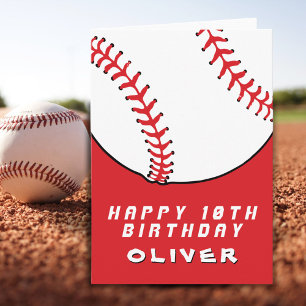 Baseball Bälle Roter Junge Name Alles Gute zum Geb Karte