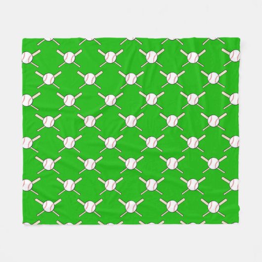 Baseball - Bälle & Schläger nahtloses Muster Fleecedecke (Vorderseite (Horizontal))