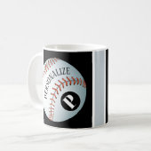 Baseball-Baller-Monogramm-Individuelle Name Kaffeetasse (Vorderseite Links)