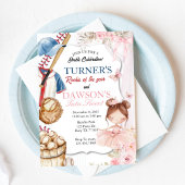 Baseball & Ballerina Birthday Invitation | Rookie  Einladung