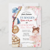 Baseball & Ballerina Birthday Invitation | Rookie Einladung (Vorderseite)