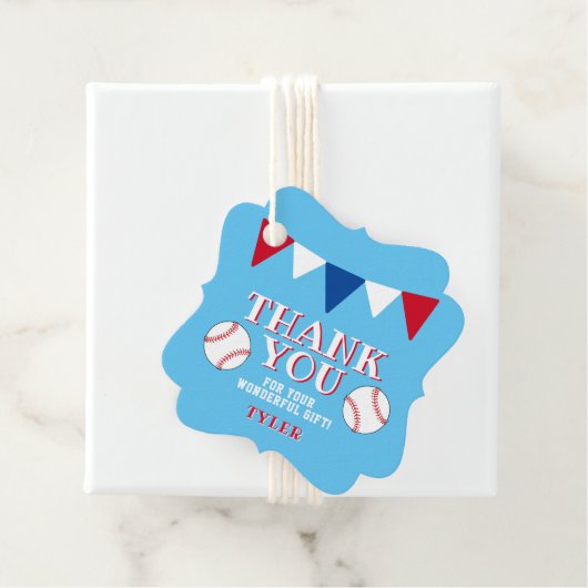 Baseball Balls Blue Birthday Danke Geschenkanhänger (Beispiel)