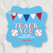 Baseball Balls Blue Birthday Danke Geschenkanhänger (Vorderseite)