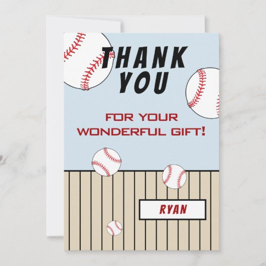 Baseball Balls Geburtstagskinder Dankeskarte (Vorderseite)