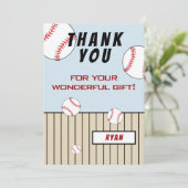 Baseball Balls Geburtstagskinder Dankeskarte (Stehend Vorderseite)