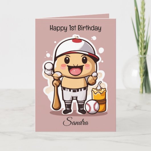 Baseball Balls glücklich Geburtstagskinder persona Karte (Vorderseite)