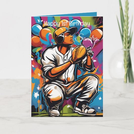 Baseball Balls glücklich Geburtstagskinder persona Karte (Vorderseite)