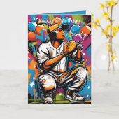 Baseball Balls glücklich Geburtstagskinder persona Karte (Gelbe Blume)