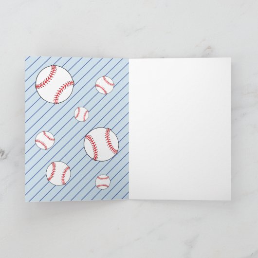 Baseball Balls Happy Birthday Kids Personalizable Karte (Innenseite)