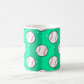Baseball Balls - Nahtloses Muster auf Aqua Green Kaffeetasse (Mittel)