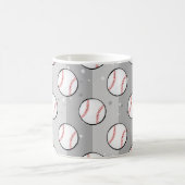 Baseball Balls - Nahtloses Muster auf dem Graufeld Kaffeetasse (Mittel)
