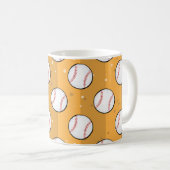 Baseball Balls - Nahtloses Muster auf dem Orangene Kaffeetasse (VorderseiteRechts)