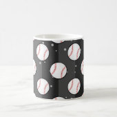 Baseball Balls - Nahtloses Muster auf dunklem Feld Kaffeetasse (Mittel)