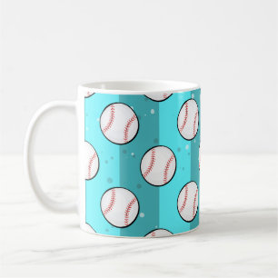 Baseball Balls - Nahtloses Muster auf Sky Blue Kaffeetasse