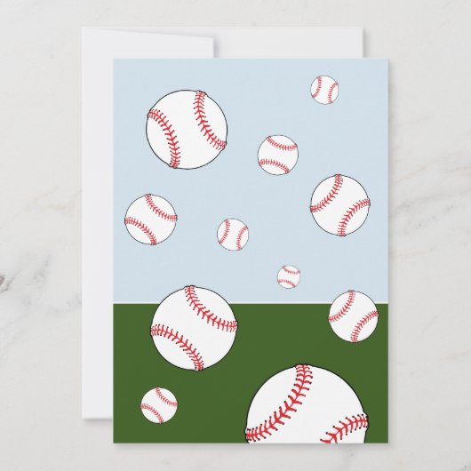 Baseball Balls Personalisiert Kindergeburtstag Fot Dankeskarte (Rückseite)