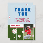 Baseball Balls Personalisiert Kindergeburtstag Fot Dankeskarte (Vorne/Hinten)