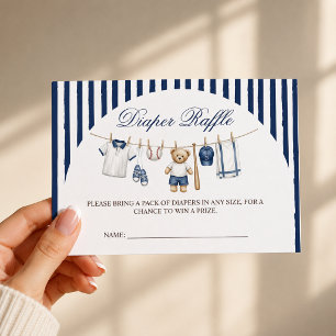 Baseball-Bär-Baby-Shower-Windel-Raffle Begleitkarte