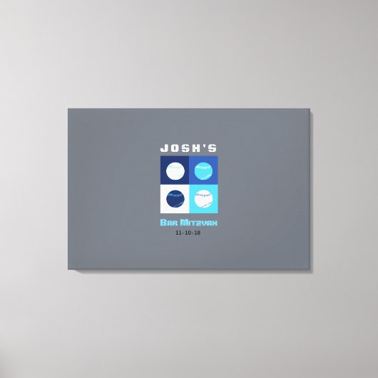 BASEBALL Bar Bat Mitzvah Sign in Board Leinwanddruck (Vorderseite)