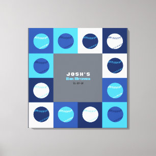 BASEBALL-Bar Bat Mitzvah-Signierung auf Speicherpl Leinwanddruck