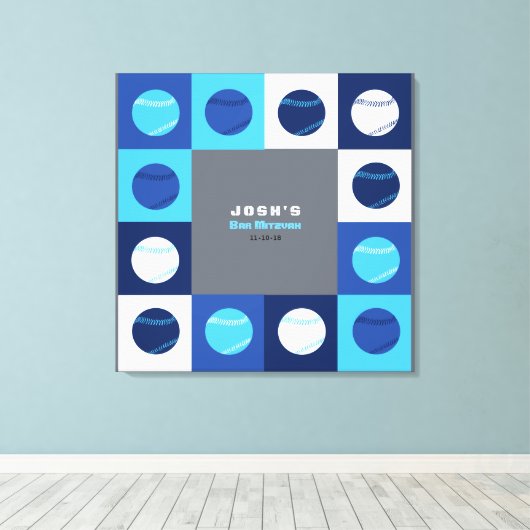 BASEBALL-Bar Bat Mitzvah-Signierung auf Speicherpl Leinwanddruck (Insitu (Holzboden))