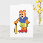 Baseball-Bär mit Baseballschläger Karte (Gelbe Blume)