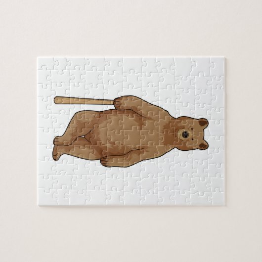Baseball-Bär mit Baseballschläger Puzzle (Horizontal)